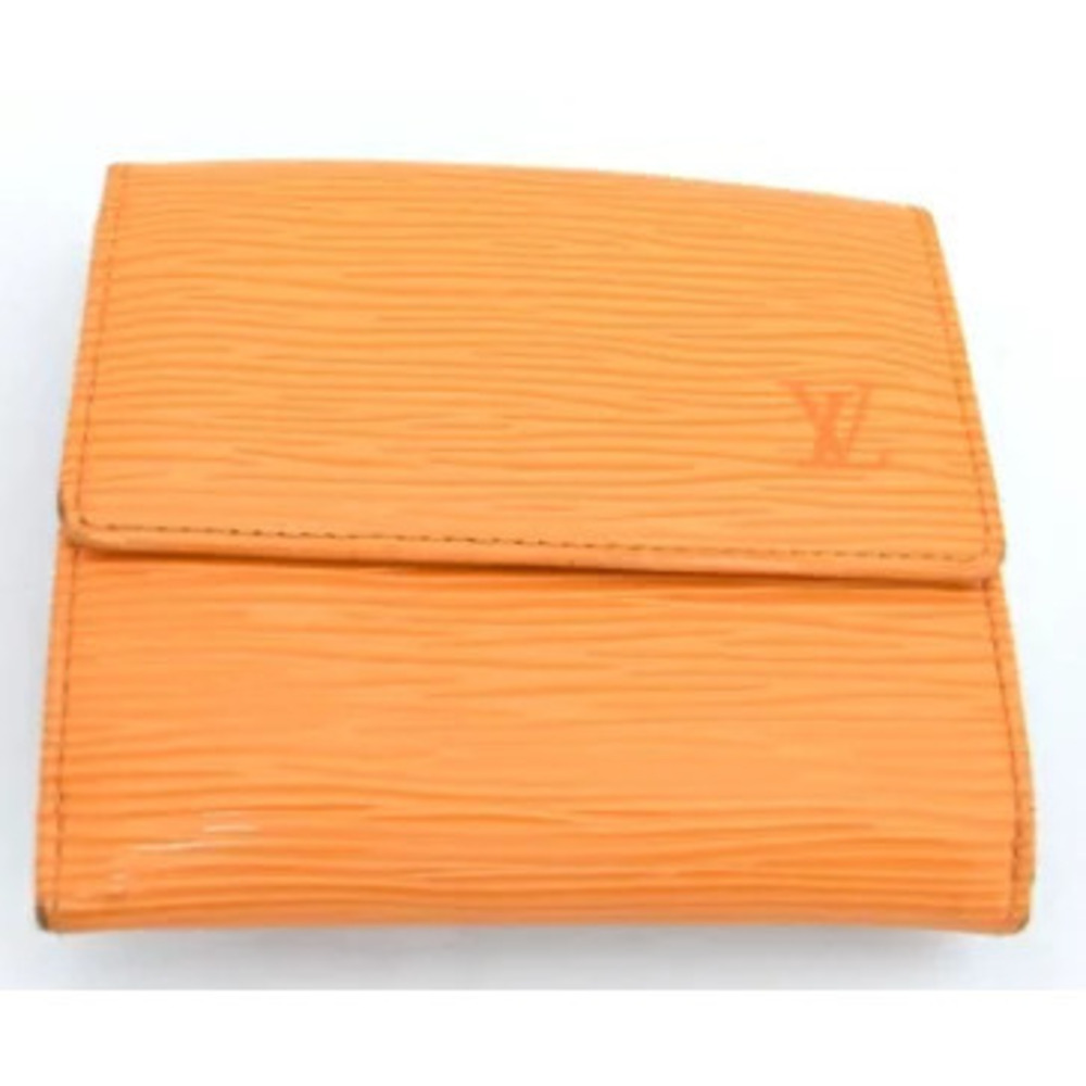 Louis Vuitton Wallet double snap closure Epi leather Orange Porte Monnaie
